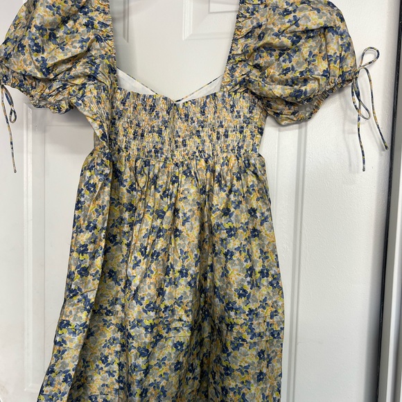 English Factory Blue and Yellow Floral Mini Dress - Picture 4 of 5